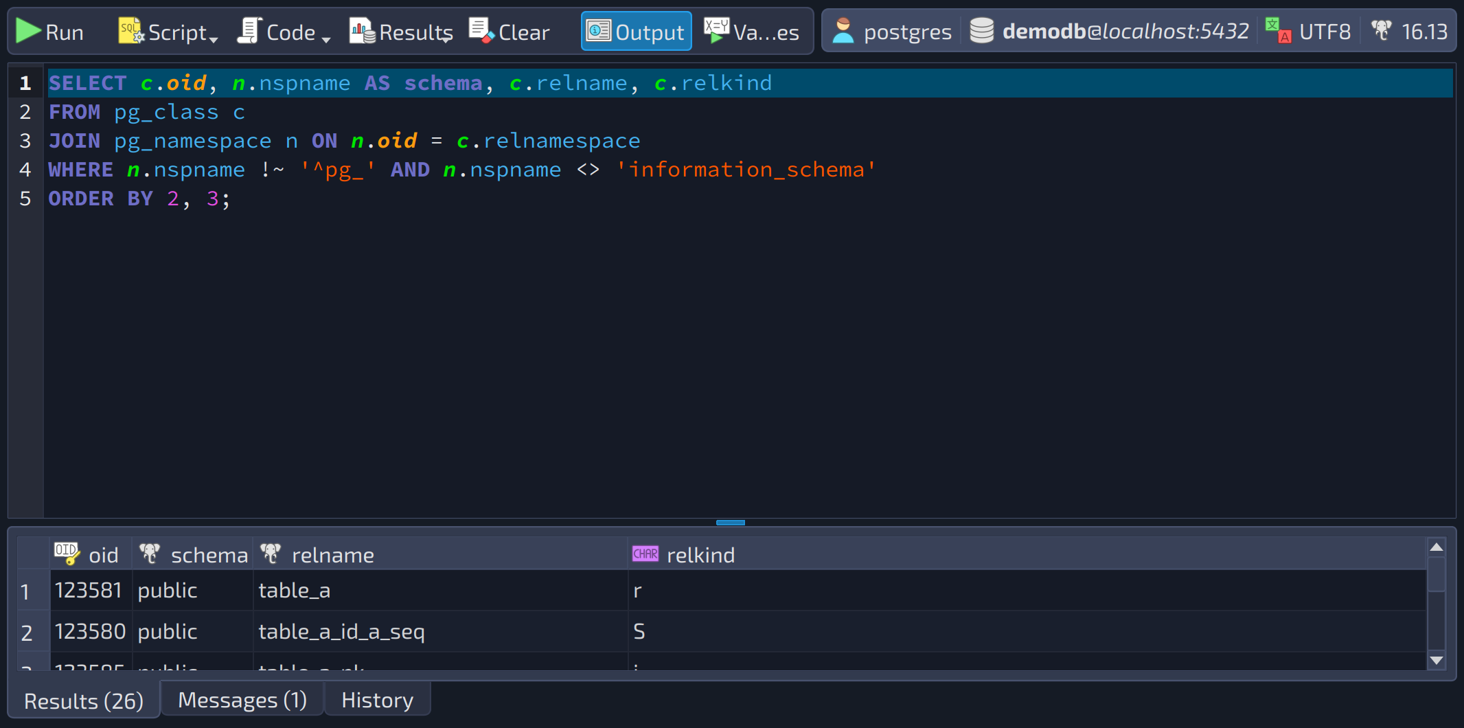 Click to enlarge ch6.sql-execution.results