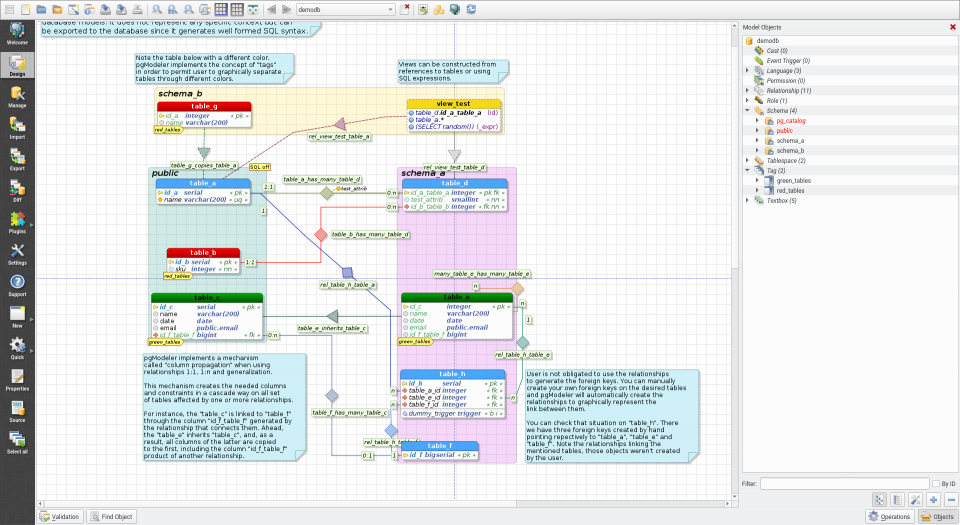 Schemas aren't the only way to graphically separate objects! Use tags and set custom colors to them!