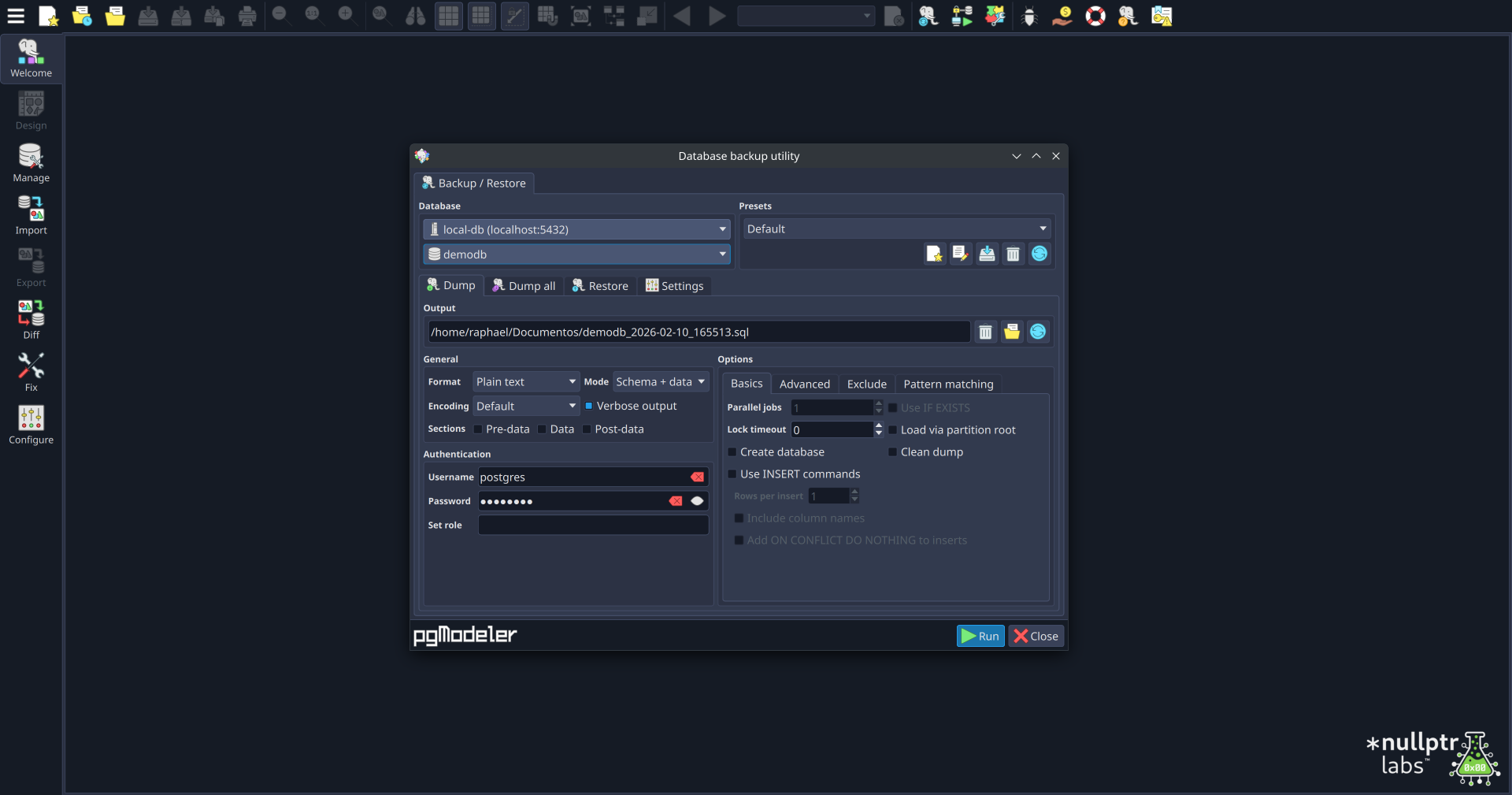 The backup utility plugin helps to create and restore database backups (paid version feature)