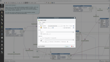 Export is not a problem to pgModeler! Choose your way: SQL, PNG, SVG.