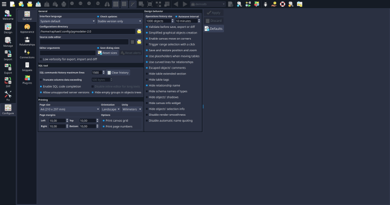 Tweak almost all pgModeler features on-the-fly!