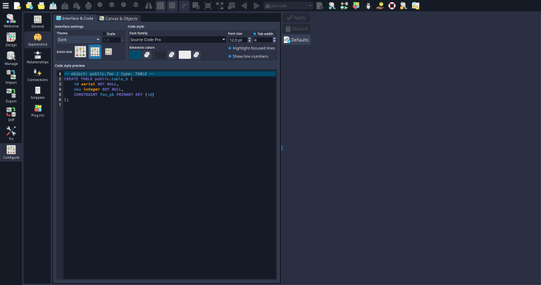 Want a different appearance for the objects and code style? No problem, change them!