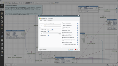 Keep synchronized the model and its resultant database with the diff tool